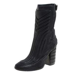 Laurence Dacade Black Leather Buckle Detail Zipper Ankle Boots Size 37.5