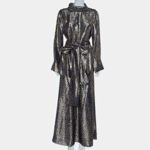 Layeur Metallic Fil Coupe Belted Tunic Top & Maxi Skirt L