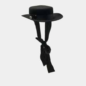 Pre Owned LE SH KA Black Felt Canotier S