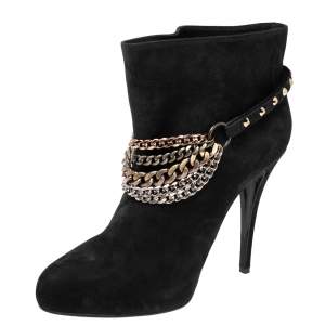 Le Silla Black Suede Stivaletto Ankle Boots Size 40