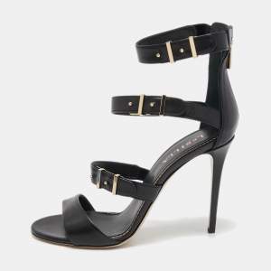 Le Silla Black Leather Minerva Sandals Size 40