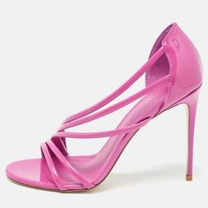 Le Silla Purple Patent Leather Scarlet Sandals Size 40