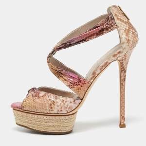 Le Silla Multicolor Snakeskin Platform Sandals Size 37.5