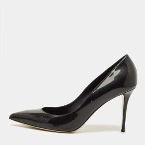 Pre Owned Le Silla Size 40 Black Patent Leather Pointed Toe Pumps