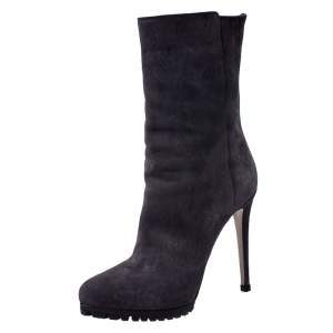 Le Silla Brown Suede Mid Calf Pointed Toe Boots Size 38