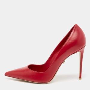 Le Silla Red Cobalt Leather Pointed Toe Pumps Size 39