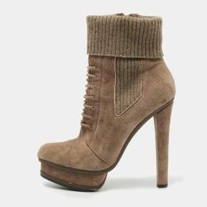 Le Silla Brown Suede Ankle Boots Size 38