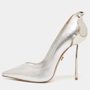Le Silla Silver Leather Petalo Pumps Size 37.5