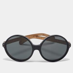 Linda Farrow Black/Gold LFL/67/18 Round Sunglasses