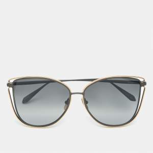 Pre Owned Linda Farrow Gold Tone/Black Gradient 8642 Dinah Butterfly Sunglasses