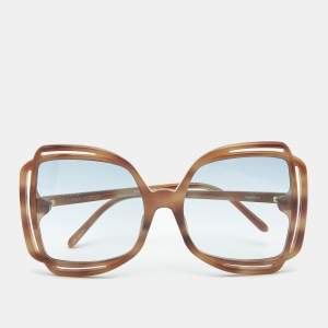 Pre Owned Linda Farrow Tortoise Brown Valentina Butterfly Sunglasses