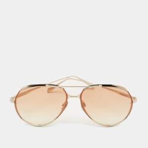 مملوكة مسبقًا نظارة شمسية ليندا فاروا بنية/ذهبية ماتيس طيار متدرج