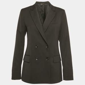 Pre Owned Liu Jo Black Wool Blend Double Breasted Blazer M