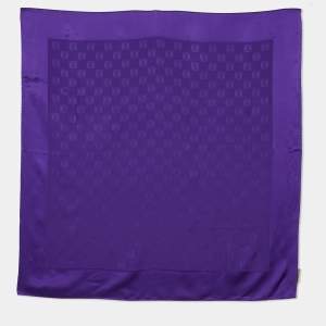 Loewe Purple Anagram Jacquard Silk Scarf
