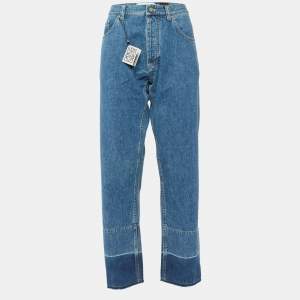 Loewe + Paula's Ibiza Blue Denim Patched Pocket Detail Jeans XL/Waist 35"
