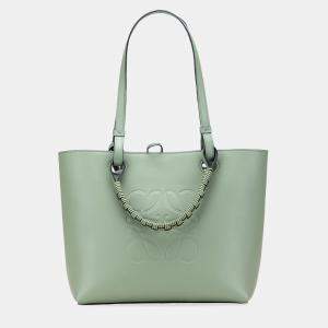 Pre Owned Loewe Green Small Smooth Calfskin Anagram Tote