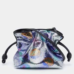 Loewe Multicolor Sequins And Leather Paula's Ibiza Flamenco Clutch