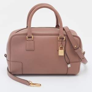 Pre Owned Loewe Old Rose Leather Amazona 23 Satchel