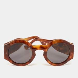 Loewe Tortoise Brown/Black LW40081U Chunky Anagram Round Sunglasses