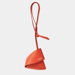 Loewe Orange Leather Puzzle Fold Charm