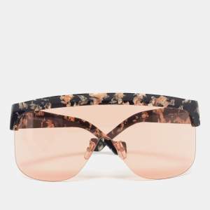 Pre Owned Loewe Orange/Black LW40034U Floral Mask Shield Sunglasses