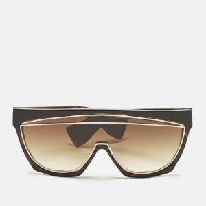 Pre Owned Loewe Brown LW40012I Tyra Masked Shield Sunglasses