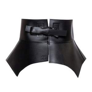 Pre Owned Loewe Black Leather Obi Waist Belt L