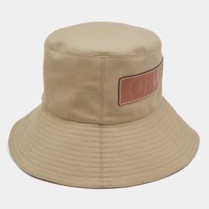 Loewe X Paula's Ibiza Beige Canvas Logo Fisherman Hat M