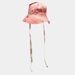 Loewe x Paula's Ibiza Coral Pink Shell Print Canvas Bucket Hat