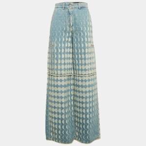 Loewe X Paula's Ibiza Blue Moon Print Denim Cargo Jeans S Waist 28"