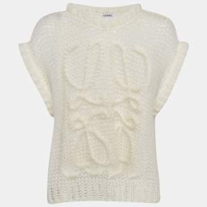 Loewe White Anagram Mohair Sheer Vest M