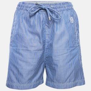 Loewe Blue/White Striped Cotton Drawstring Shorts S