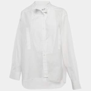 Loewe White Cotton Button Front Asymmetric Loose Fit Shirt L