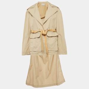 Loewe Beige Cotton Asymmetric Belted Trench Coat M