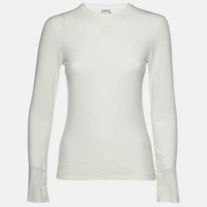 Loewe White Anagram Jersey Long Sleeve T-Shirt M