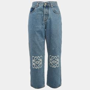 Loewe Blue Denim Logo Anagram Straight Leg Jeans M Waist 27"