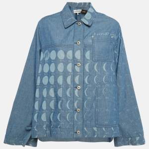 Loewe x Paula's Ibiza Blue Moon-Print Denim Workwear Shirt M