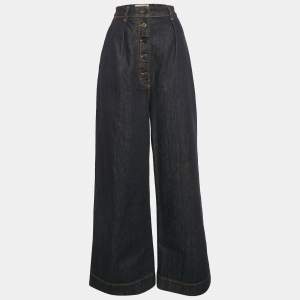Loewe Navy Blue Denim Wide Leg Jeans M Waist 28"