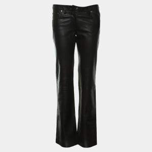 Loewe Brown Leather Long Pants EU 38