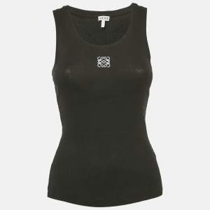 Loewe Black Anagram Embroidery Rib Knit Tank Top S