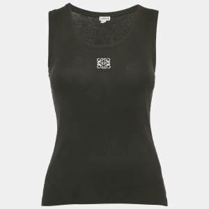 Loewe Black Anagram Embroidery Rib Knit Tank Top S