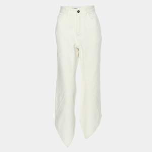 Loewe White Denim Asymmetric Hem Jeans S