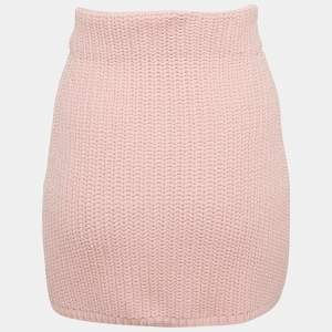 Pre Owned Loewe Pink Crochet Mini Skirt S 