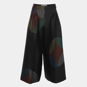 مملوكة مسبقًا بنطلون لويفي واسع الأرجل متعدد الألوان لون بلوك من قماش لون متوسط