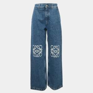Pre Owned Loewe Blue Denim Anagram Detail Jeans S/Waist 29"