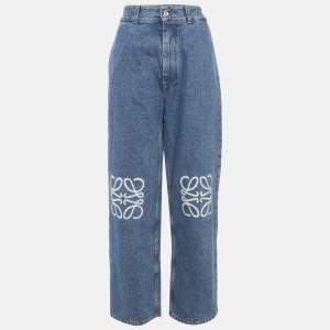 Pre Owned Loewe Blue Denim Anagram Baggy Jeans M/Waist 30"
