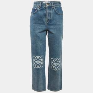 Pre Owned Loewe Blue Denim Anagram Jeans S/Waist 27"