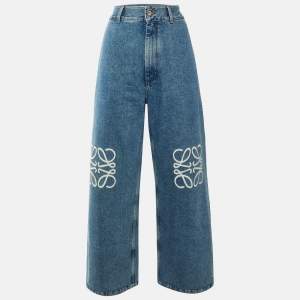 Pre Owned Loewe Blue Anagram Denim Baggy Jeans L/Waist 34"