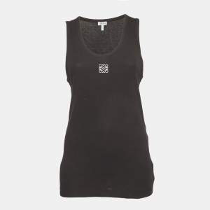 مملوكة مسبقًا Loewe Black Jersey Anagram Tank Top L