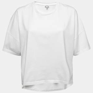 Loewe White Cotton Knit Crew Neck Boxy Fit T-Shirt M